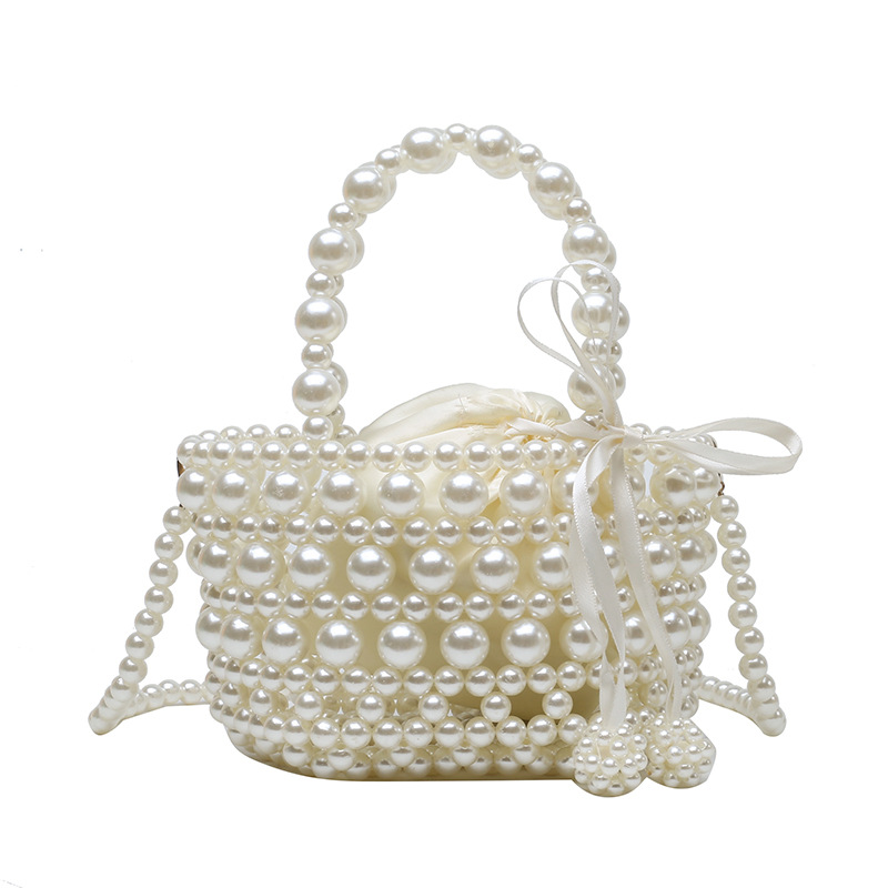 Women Fashion Handbags - Women's Fashionable Crossbody Bag Hand-Woven Pearl