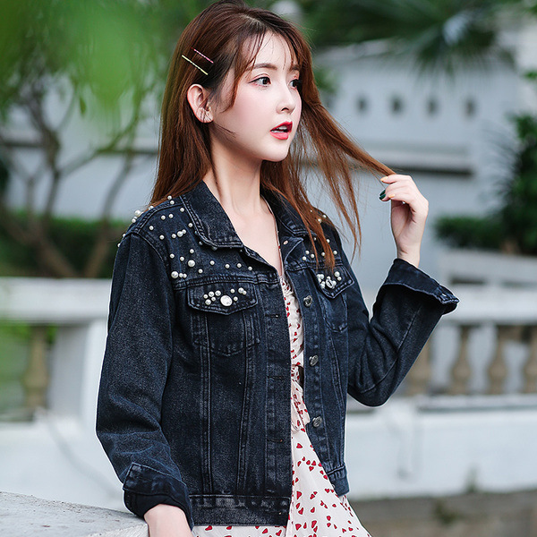 Women'S Fashion Jackets Amazon - Fashionable Cropped Denim Jacket With Embroidery