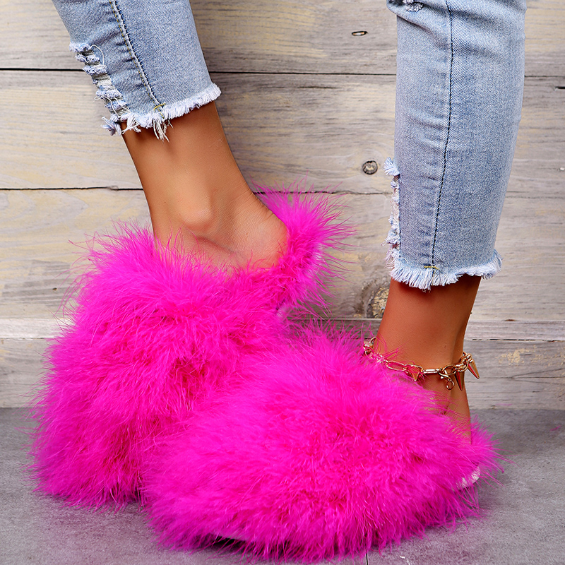 Women'S Fashion Spring 2025 - Women Luxury Fur Slippers 2025 New