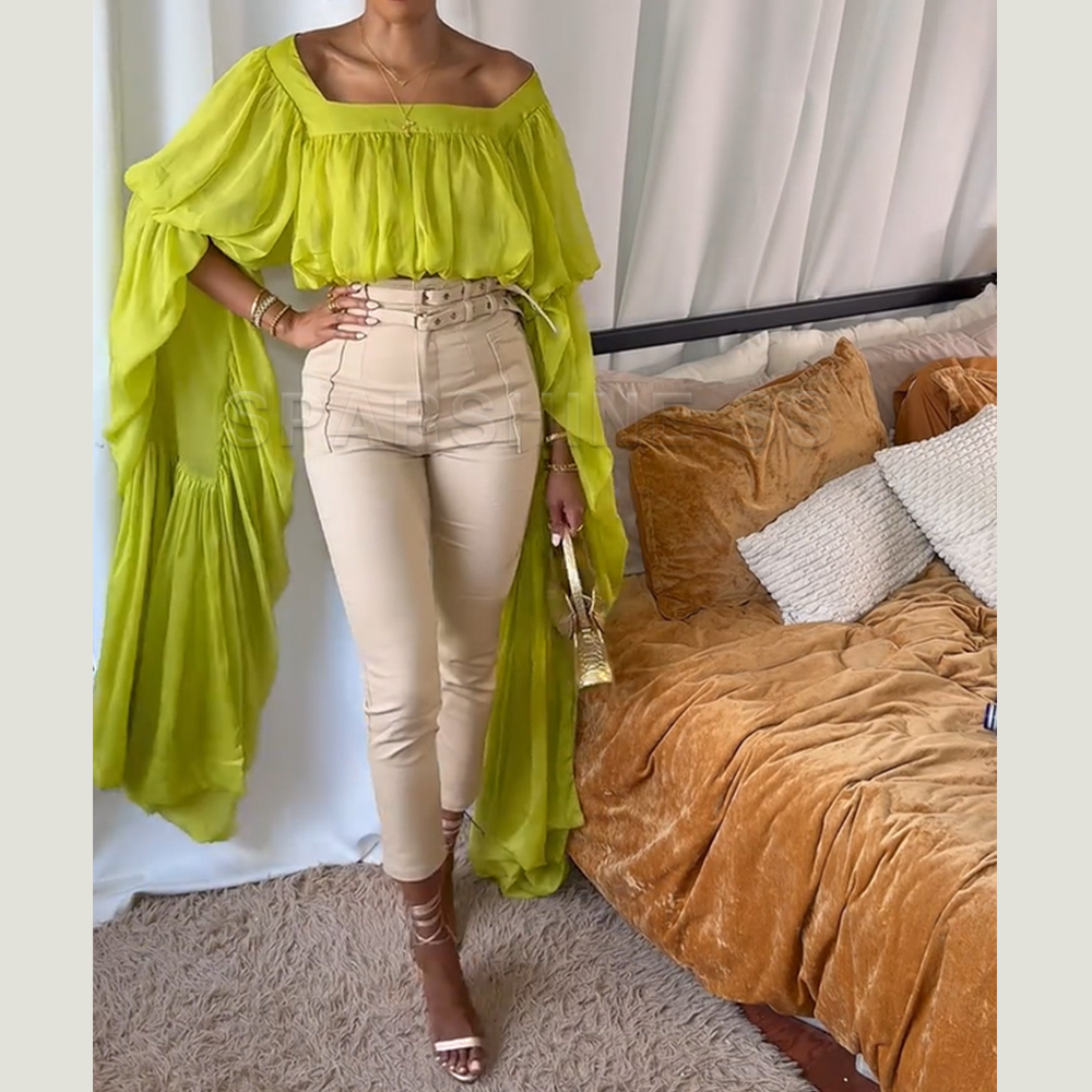 Women Chiffon Crop Top, Puff L - Crop Top Women recensie en prijs