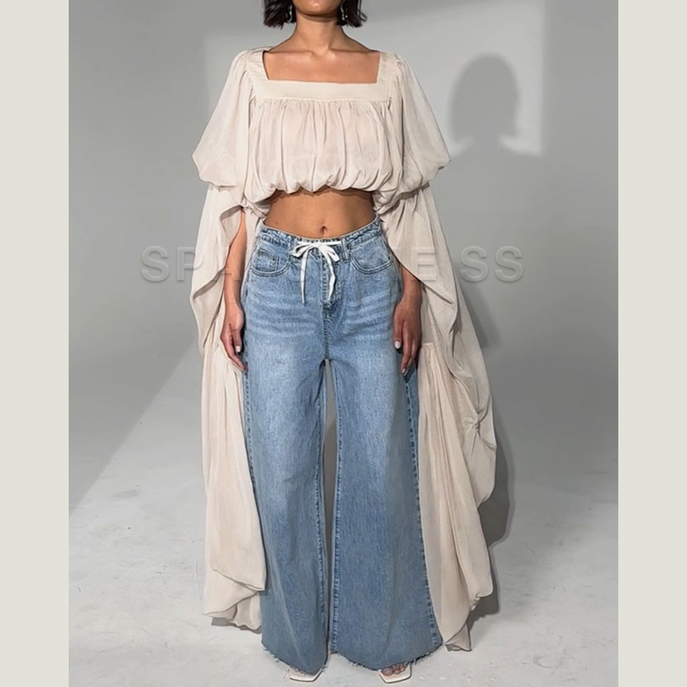 Women Chiffon Crop Top, Puff L - Crop Top Women recensie en prijs