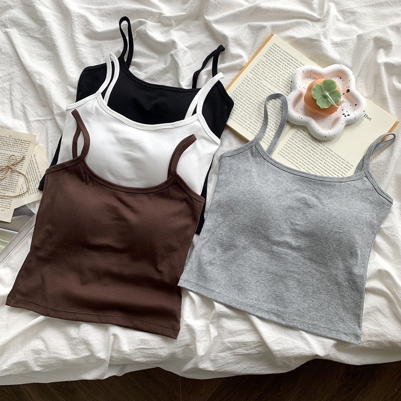 Solid Color Built-in Padded Ba - Crop Top Women recensie en prijs