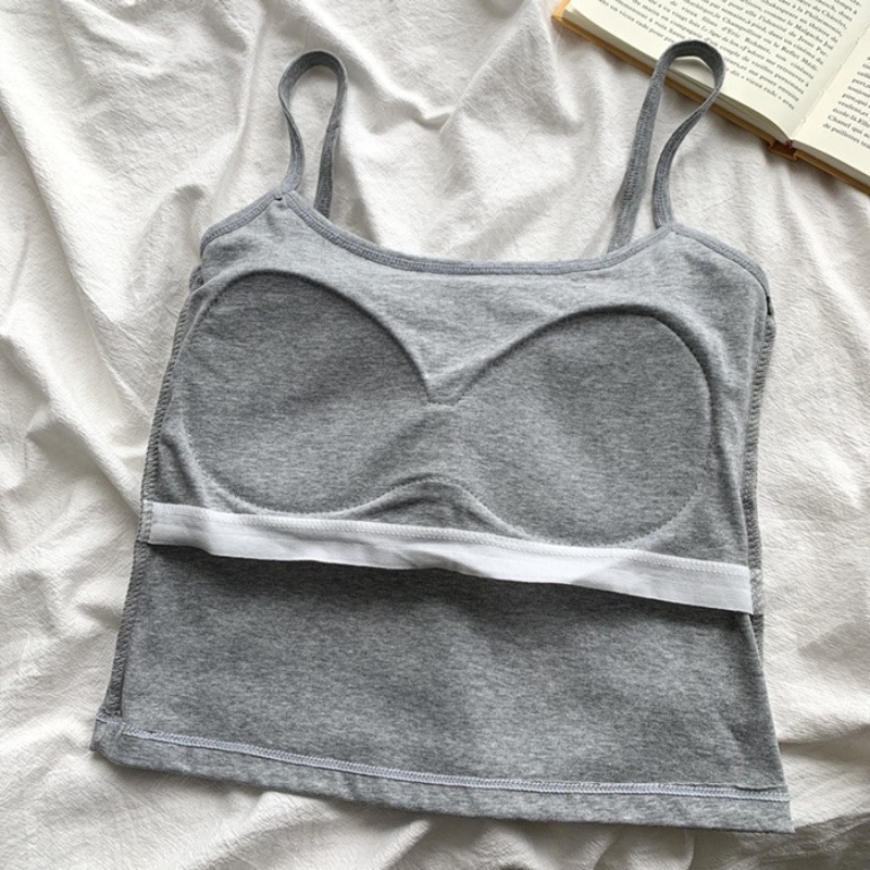 Solid Color Built-in Padded Ba - Crop Top Women recensie en prijs