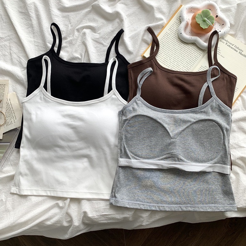 Solid Color Built-in Padded Ba - Crop Top Women recensie en prijs