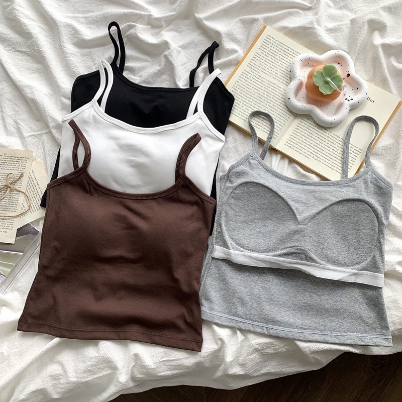 Solid Color Built-in Padded Ba - Crop Top Women recensie en prijs