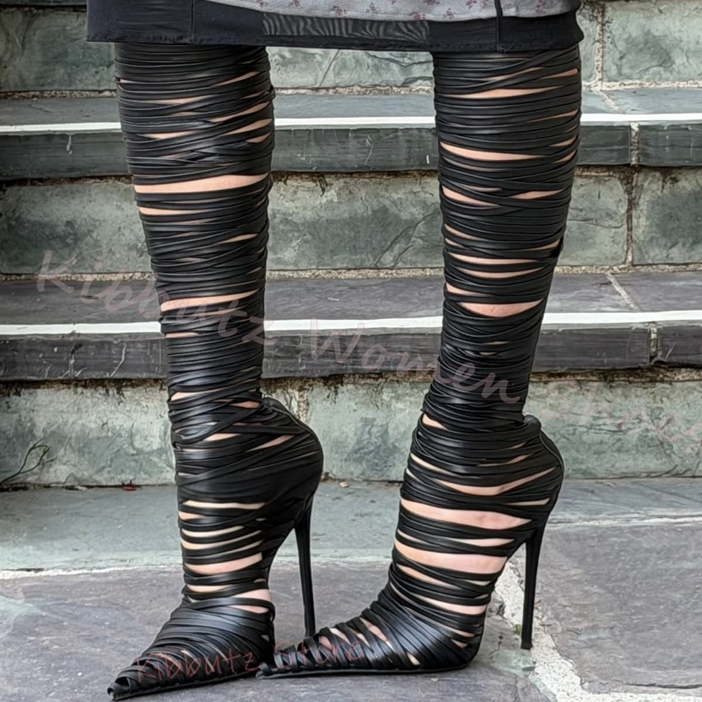 Strappy Thigh High Boots Over  - Women'S Fashion Edgy recensie en prijs