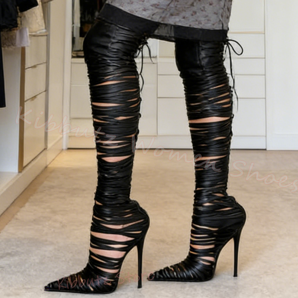 Strappy Thigh High Boots Over  - Women'S Fashion Edgy recensie en prijs